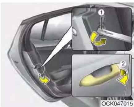 Diagram of a car's side profile showing two views with yellow arrows indicating motion or force, no text or symbols present.