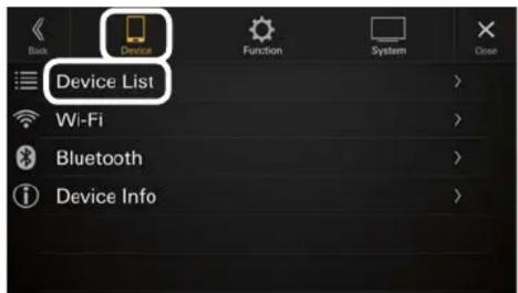 Device List Wi-Fi Bluetooth Device Info