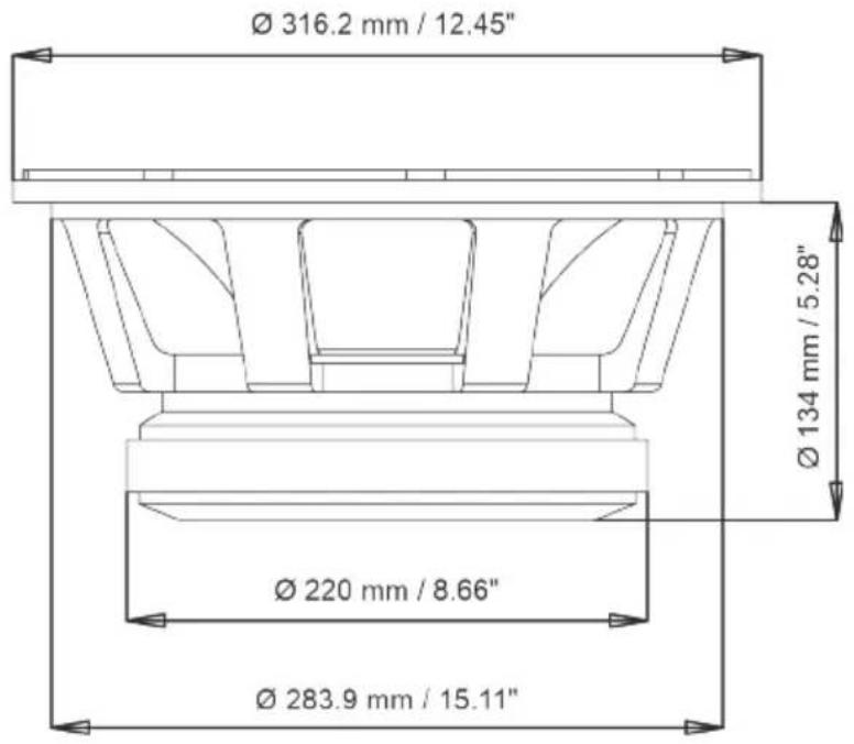 Ø 316.2 mm / 12.45" Ø 134 mm / 5.28" Ø 220 mm / 8.66" Ø 283.9 mm / 15.11"