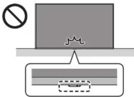 Diagram illustrating a mechanical or electrical setup with a prohibition symbol and a labeled component under a load.