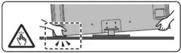 Safety warning illustration showing hand holding a warning sign and safety symbols for electrical hazard testing