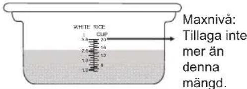 WHITE RICE 1 CUP 5.6 20 18 2.6 12 3.8 8 7.0 Maxniva: Tillaga inte mer än denna mängd.