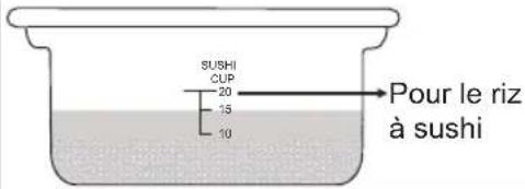 SUSHI CUP 20 15 10 Pour le riz à sushi