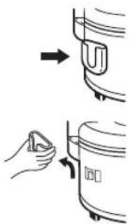 Diagram showing two-step steps of a device being placed on top and bottom, with directional arrows indicating movement.