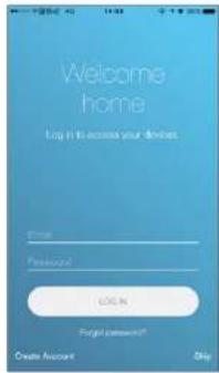 Welcome home Log in the access your devices Entry Password: LOG: 94 Forgot password? Create Account Help