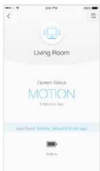 Living Room Current Status MOTION 5 minutes ago Last Direct Activity Detected Before ago Help