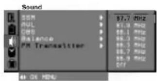 Sound S&M AML COS Balance PM Transmitter 87.7 MHz 81.3 MHz 88.1 MHz 86.3 MHz 88.5 MHz 88.7 MHz 88.9 MHz OFF 40 OK MHz