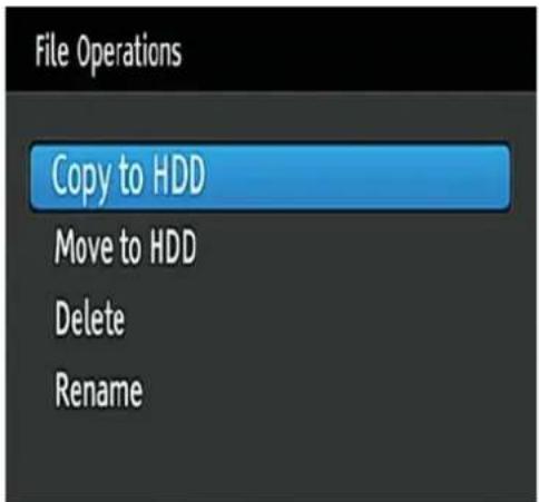 File Operations Copy to HDD Move to HDD Delete Rename