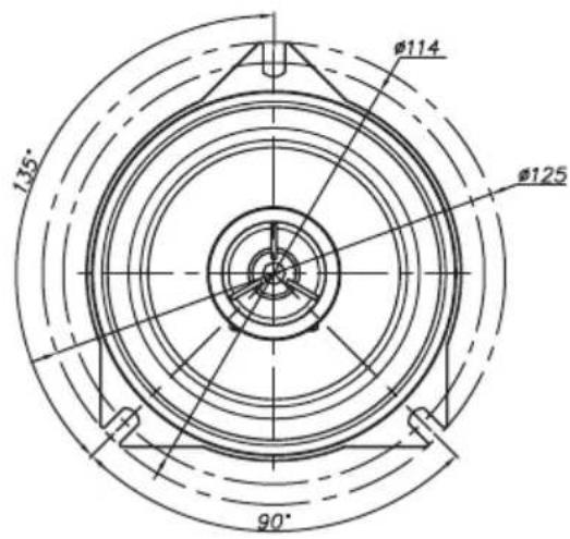 135° Ø114 Ø125 90°