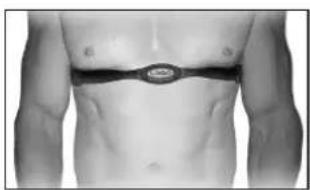 Front view of a human torso with a medical ECG device attached (no visible text or symbols)