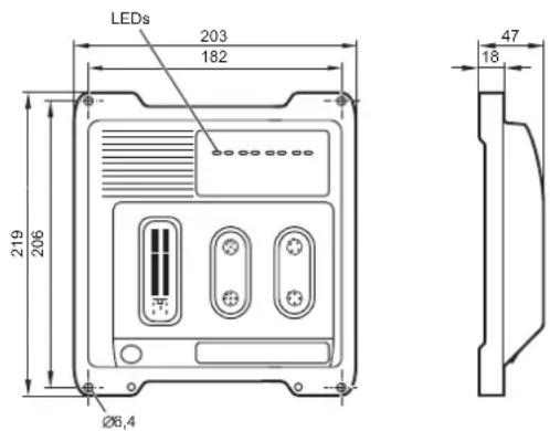 LEDs 203 182 219 206 Ø6,4 47 18