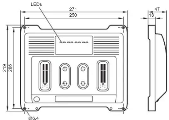 LEDs 271 250 219 206 Ø6,4 47 18