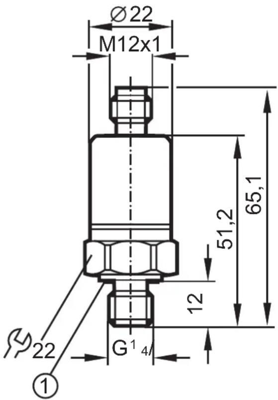 Ø22 M12x1 51,2 65,1 12 G¹ 4/ 22 ①