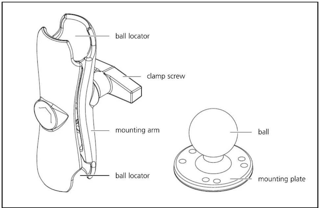 ball locator clamp screw mounting arm ball locator ball mounting plate