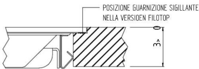 POSIZIONE GUARNIZIONE SIGILLANTE NELLA VERSIOEN FILOTOP