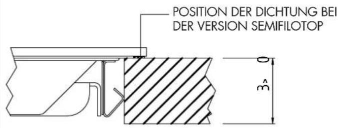 POSITION DER DICHTUNG BEI DER VERSION SEMIFILOTOP