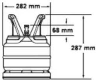 282 mm 68 mm 287 mm
