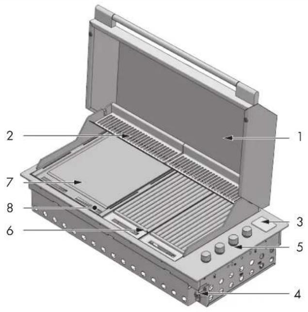Technical diagram of an electronic device with numbered components for identification