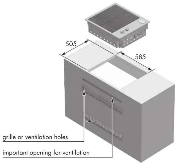 505 585 grille or ventilation holes important opening for ventilation