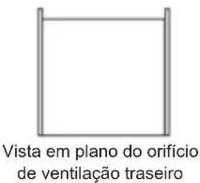 Vista em plano do orifício de ventilação traseiro