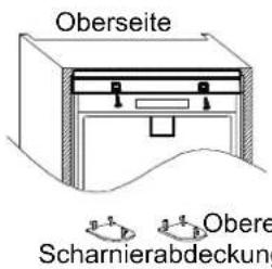 Oberseite Scharnierabdeckung Obere