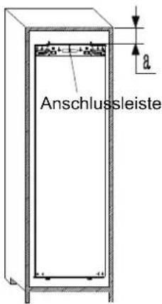 Technical diagram showing assembly of a device with labeled components and directional arrows, including a schematic view and dimension annotation 'a'.