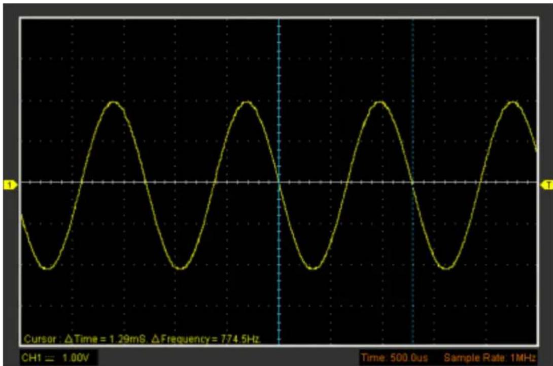 VOLTCRAFT PSO-120 - Measure the Peak Frequency or Time of the First Sine Waveform - 1