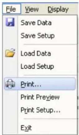 File View Display Save Data Save Setup Load Data Load Setup Print... Print Preview Print Setup... Exit