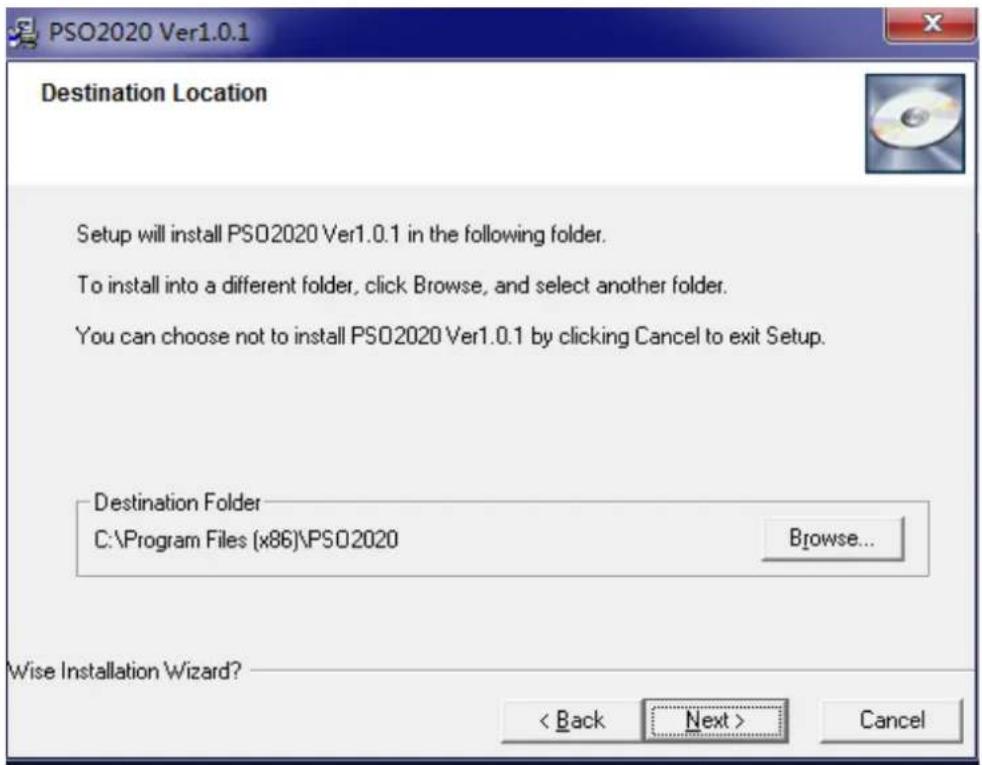 PSO2020 Ver1.0.1 Destination Location Setup will install PSO2020 Ver1.0.1 in the following folder. To install into a different folder, click Browse, and select another folder. You can choose not to install PSO2020 Ver1.0.1 by clicking Cancel to exit Setup. Destination Folder C:\Program Files (x86)\PSO2020 Browse... Wise Installation Wizard? < Back Next > Cancel