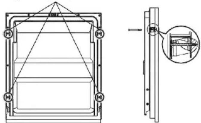 CORBERO CLVM6021W - Passo 2: Dimensões e instalação do painel estético Modelo semi-integrado - 2