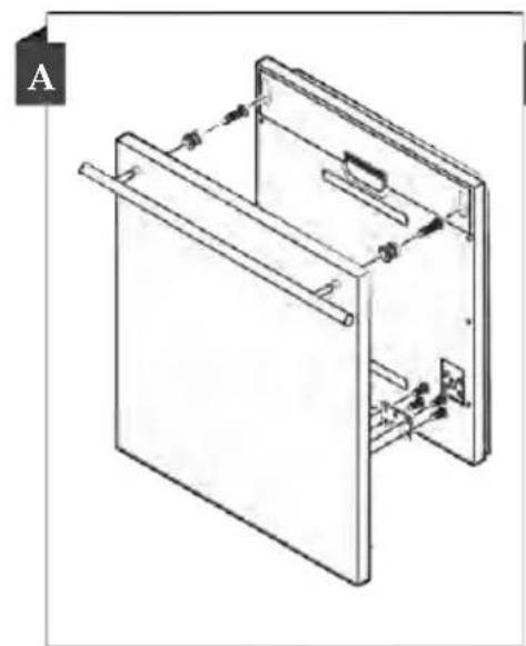 CORBERO CLVM6021W - Passo 2: Dimensões e instalação do painel estético Modelo semi-integrado - 1