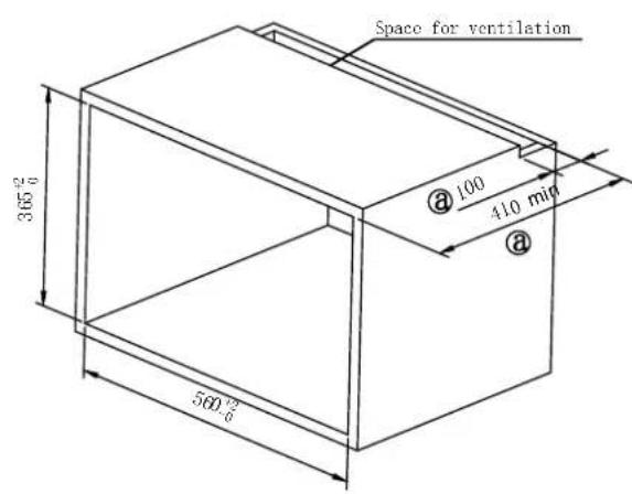 Space for ventilation 365° 100 410 min 560° 6