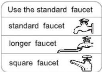 Use the standard faucet standard faucet longer faucet square faucet