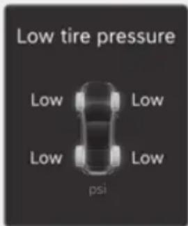 Low tire pressure Low Low Low Low psi