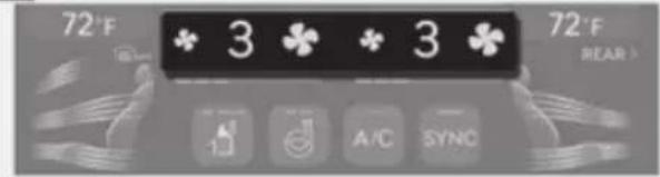 72°F ♣ 3 ♣ 3 ♣ 3 72°F REAR 1.4 A/C SYNC