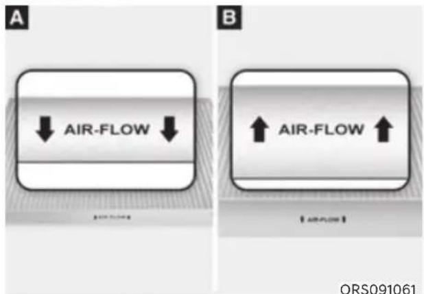 A ↓ AIR-FLOW ↓ B ↑ AIR-FLOW ↑ [ ] [ ] [ ]
