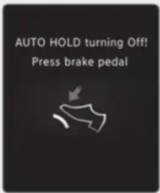 AUTO HOLD turning Off! Press brake pedal