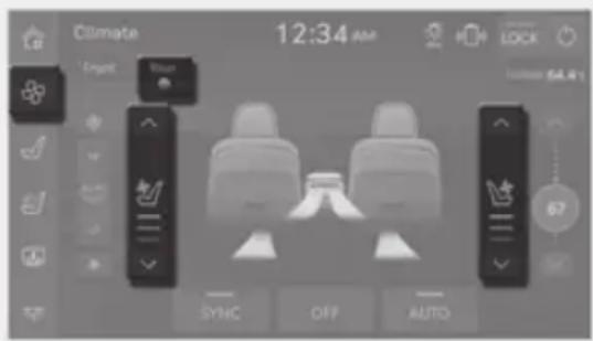 Climate 12:34 AM LED Export Blue 54.41 SYNC OFF AUTO 67