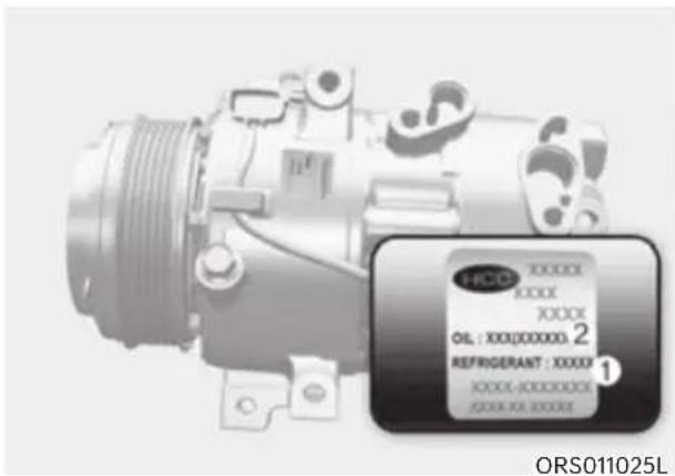 HCO XXXXX XXXX XXXX OIL : XXXXXXXXXXX.2 REFRIGERANT : XXXXX XXXX -XXXXXXXXX XXXX XX XXXXX ORS011025L