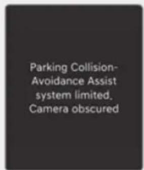 Parking Collision- Avoidance Assist system limited. Camera obscured