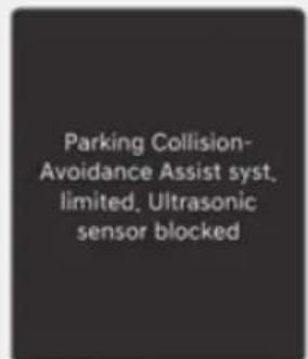Parking Collision- Avoidance Assist syst, limited, Ultrasonic sensor blocked