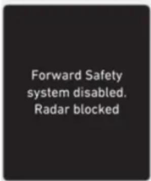 Forward Safety system disabled. Radar blocked