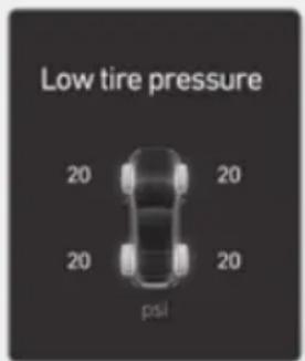 Low tire pressure 20 20 20 20 psi