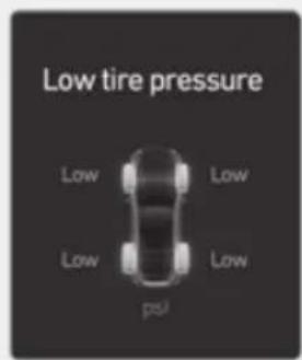 Low tire pressure Low Low Low Low psi