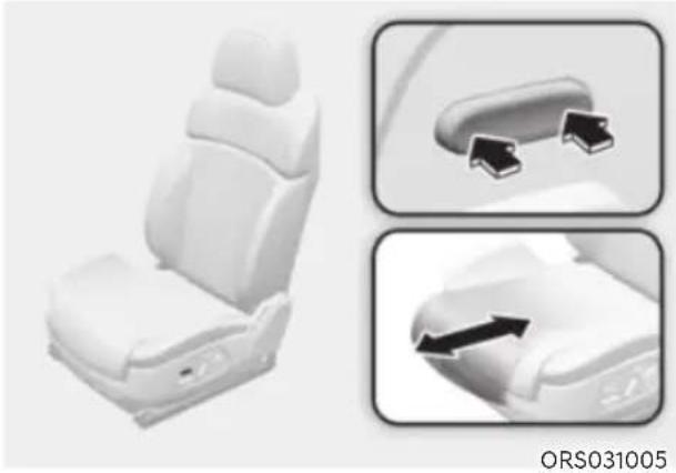 HYUNDAI Genesis G90 (2023) - Seat cushion extension adjustment (for driver's seat) (if equipped) - 1