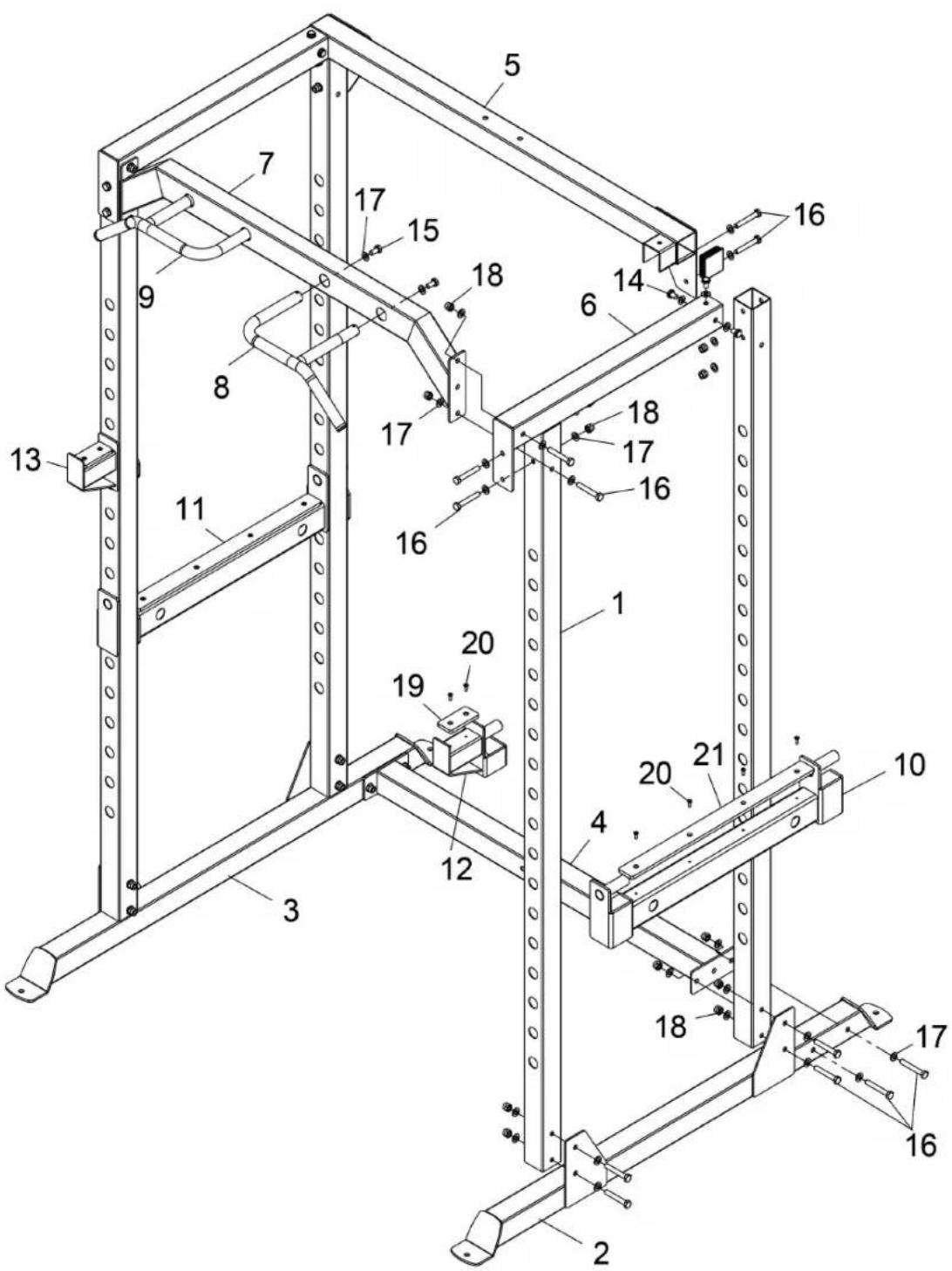 TAURUS Power Cage Set - Explosionszeichnung: Power Cage Premium - 1