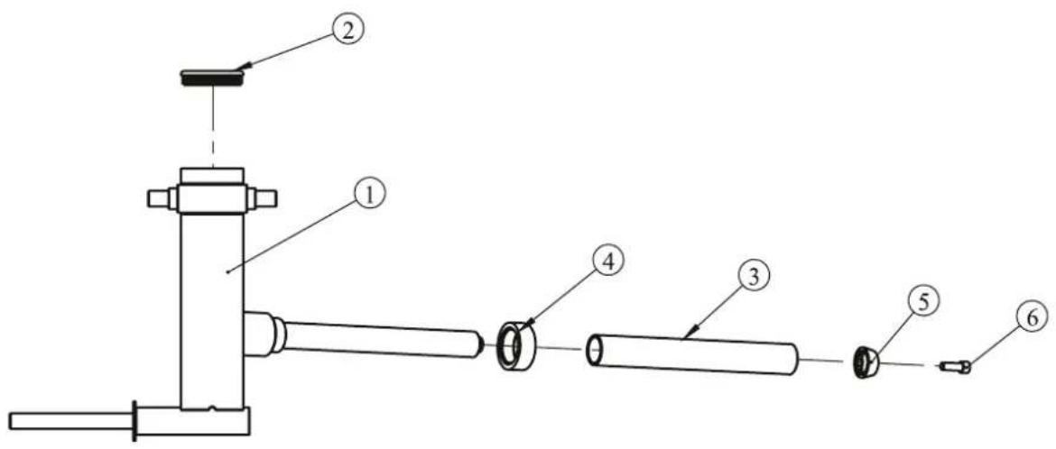 Technical diagram of a mechanical assembly with numbered components for identification