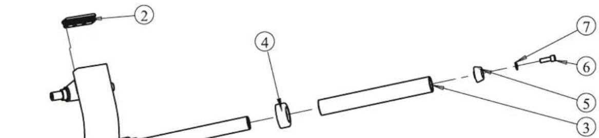 Technical diagram of a mechanical assembly with numbered components, likely a valve or actuator assembly.