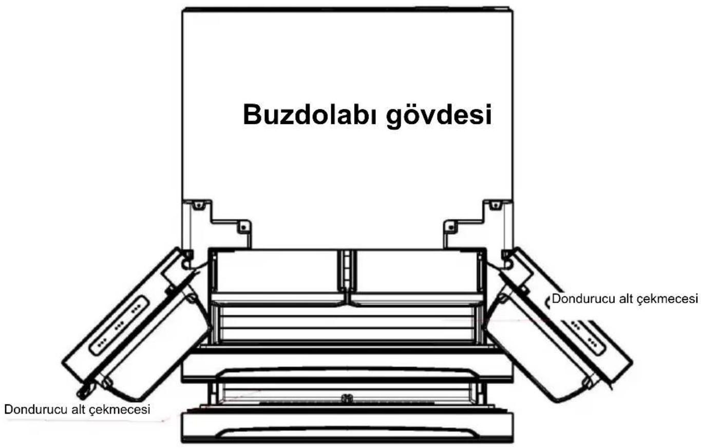 Buzdolabı gövdesi Dondurucu alt çekmecesi Dondurucu alt çekmecesi