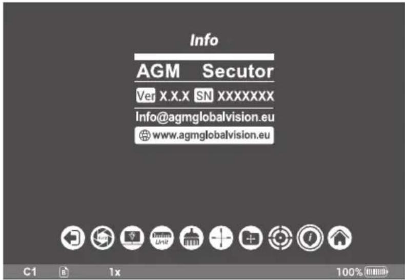 Info AGM Secutor Ver X.X.X SN XXXXXXX Info@agmglobalvision.eu ⊕ www.agmglobalvision.eu C1 1x 100%